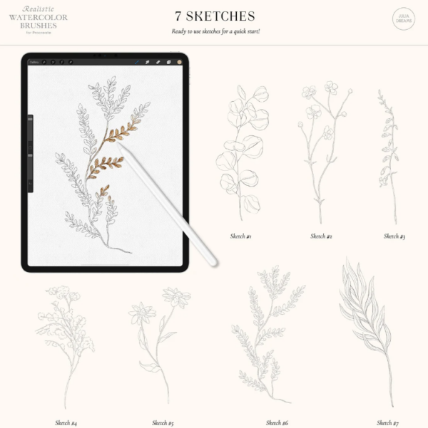 Realistic Watercolor Procreate Brushes - Painting Kit for Procreate - Image 4