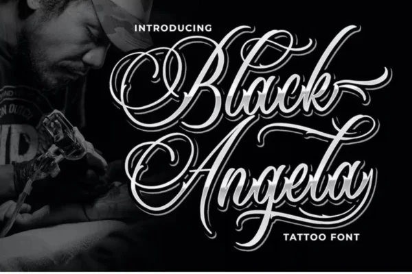 Vintage-Inspired Tattoo Fonts Bundle: Black Angela, Bandito, Durango, Fearless, The Hustler, Munchberg - Perfect for Logos, T-Shirts. - Image 4